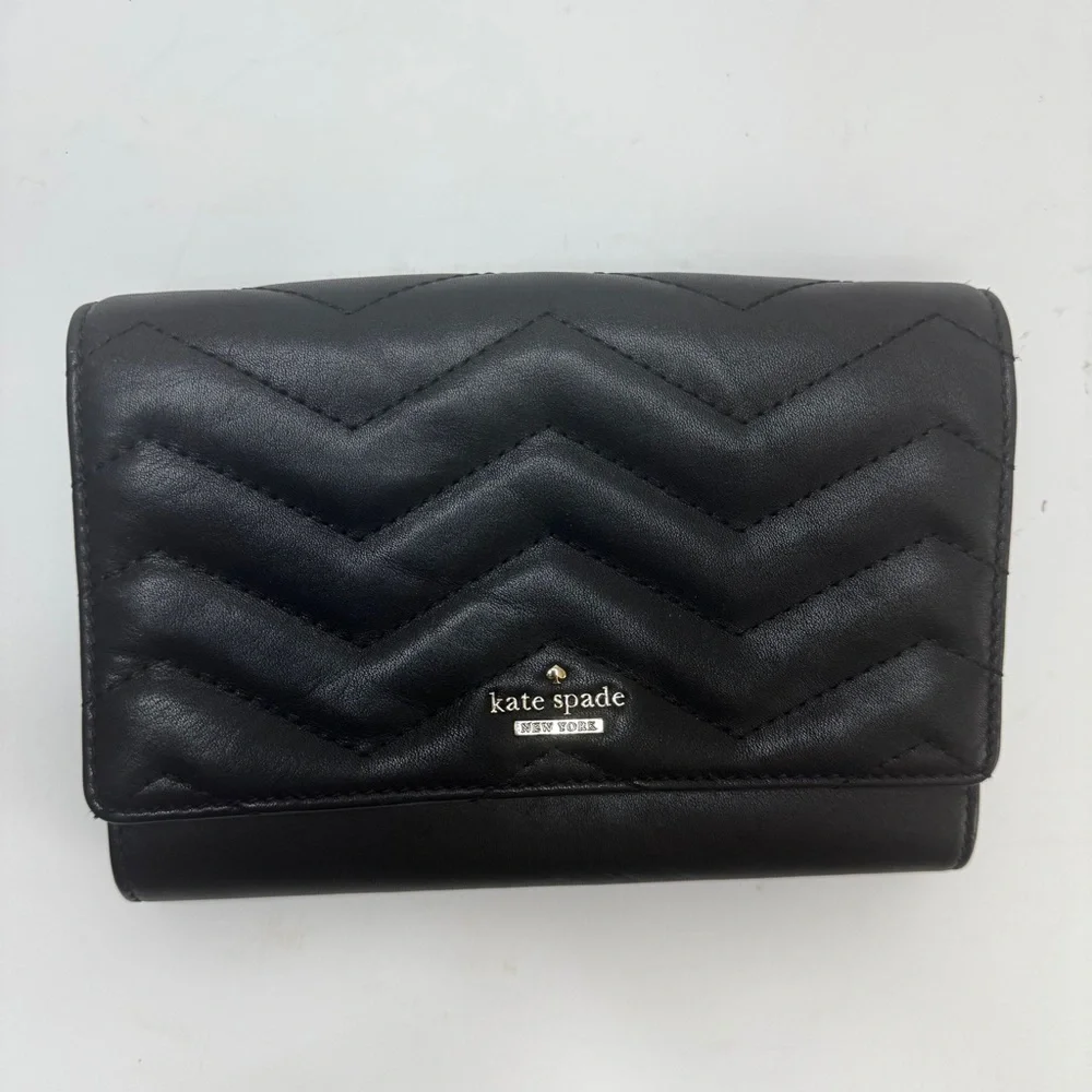 Kate Spade Leather Briar Lane Mini Emelyn Quilted Crossbody Shoulder Bag Black